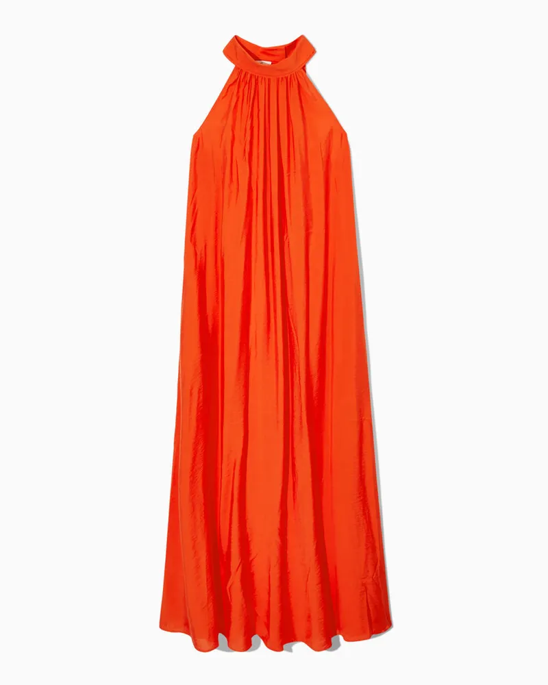 Cos Maxikleid Mit Neckholder Orange