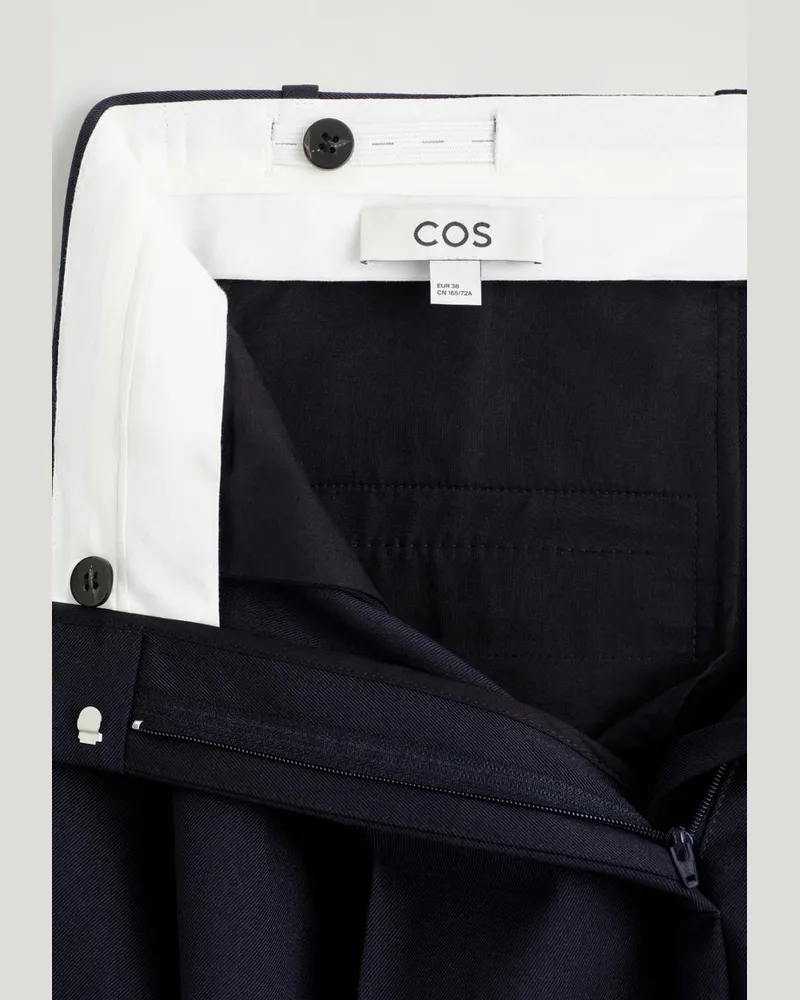 COS Lockere Hose Aus Twill Mit Weitem Bein Blau