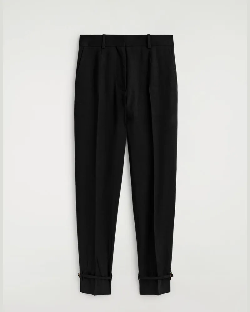 COS Leinenhose Mit Geradem Bein Schwarz