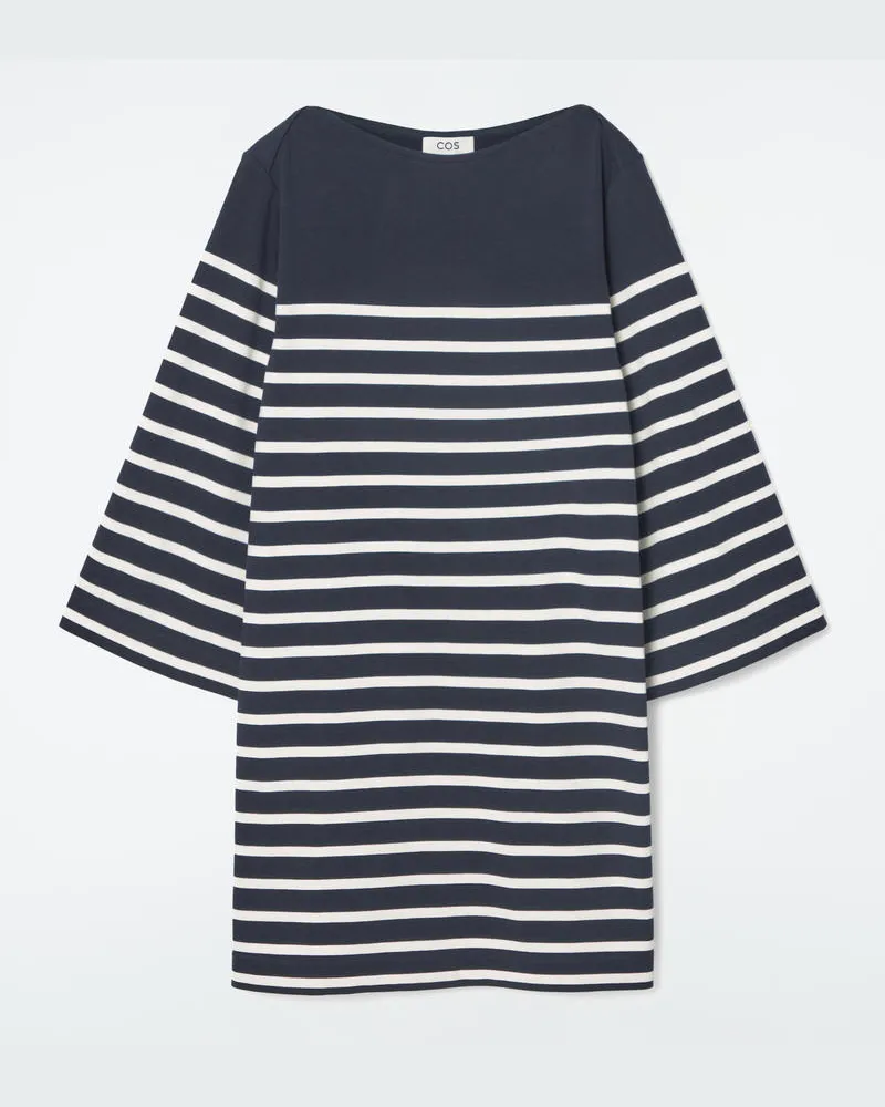 COS T-Shirt-Kleid In Minilänge Mit U-Boot-Ausschnitt Blau