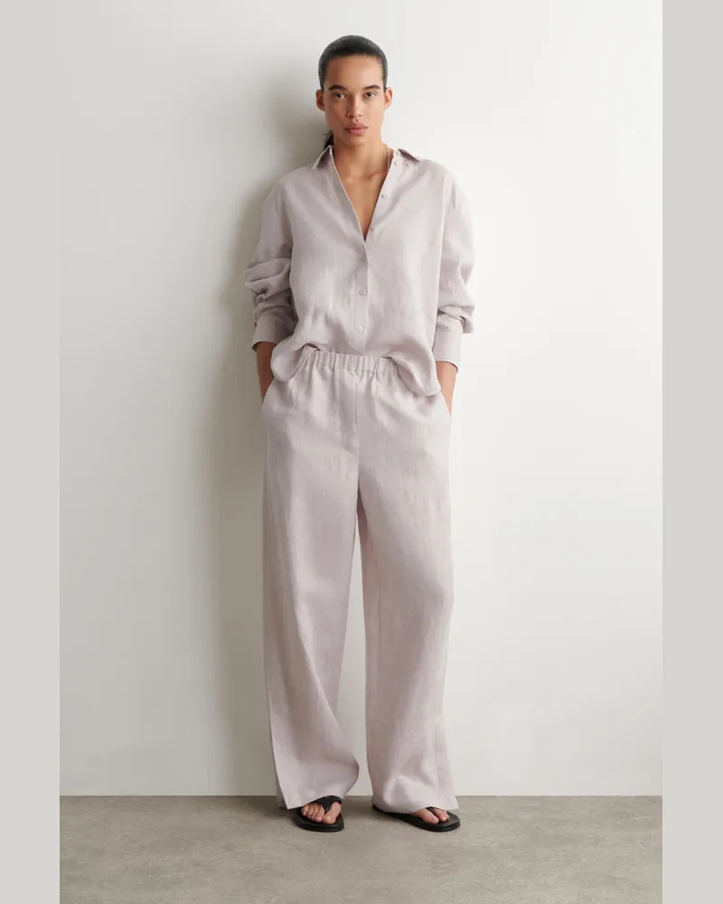 COS Leinenhose Mit Barrel-Bein Und Elastischem Bund Rosa