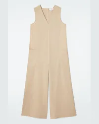 Cos Oversized-Jumpsuit Mit V-Ausschnitt Beige