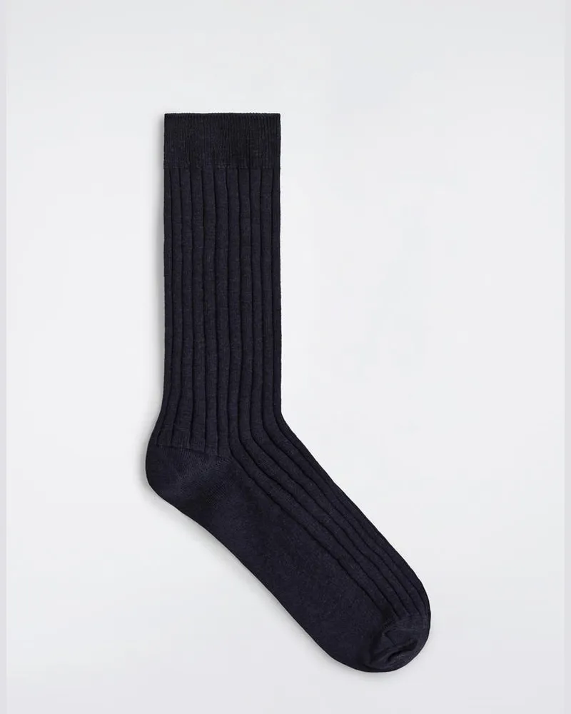 COS Gerippte Socken Aus Seide Blau