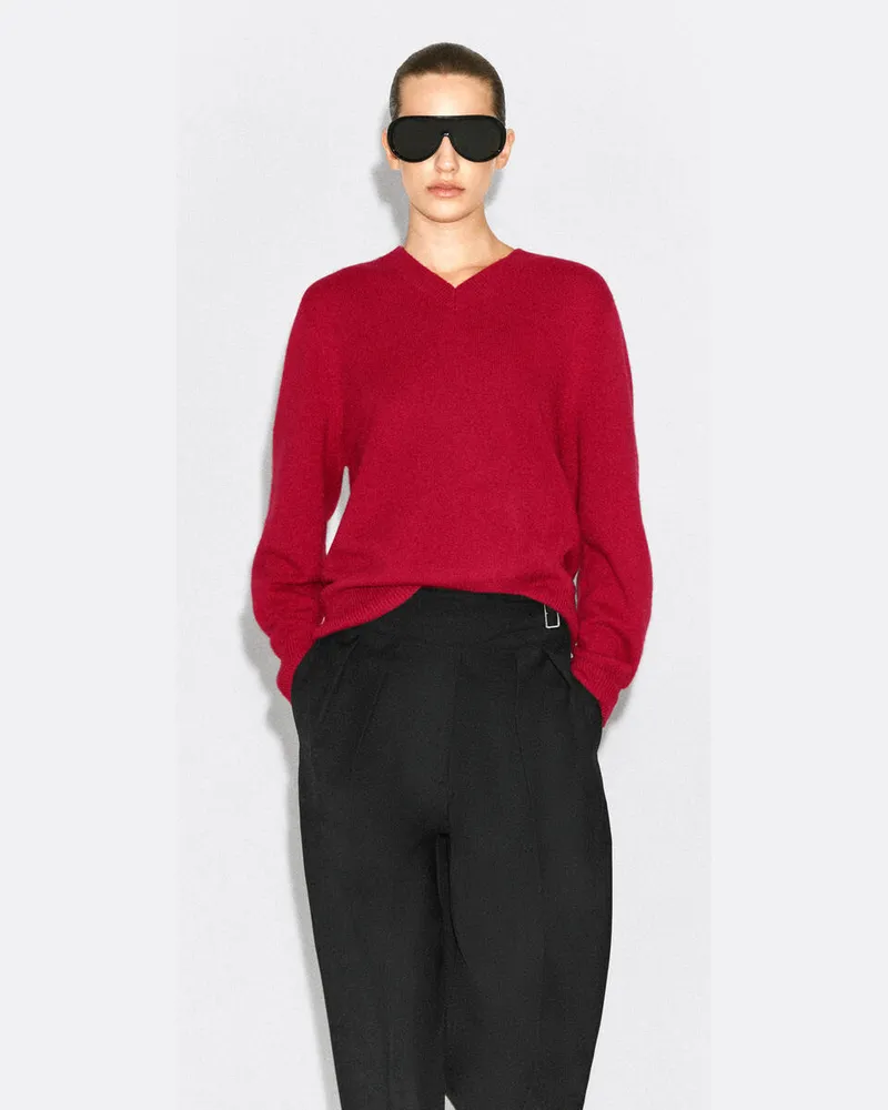COS Kaschmirpullover Mit V-Ausschnitt Rot
