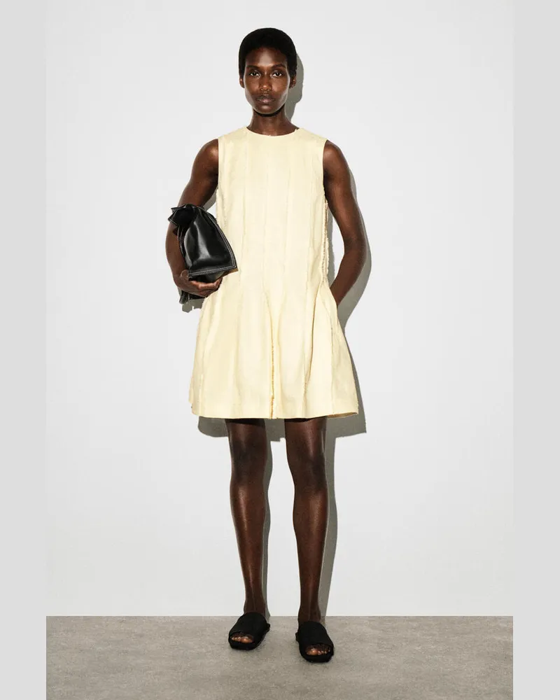 COS Skulpturales Minikleid Mit Falten Gelb