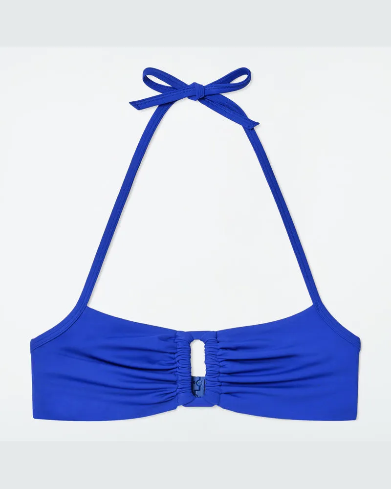 COS Bikinioberteil Mit Raffungen Und Cut-Out Blau