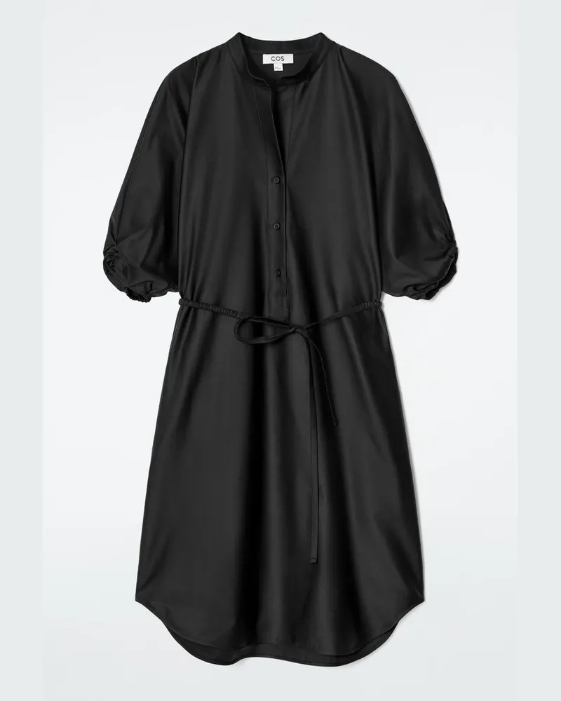 COS Hemdkleid In Midilänge Mit Gürtel Schwarz