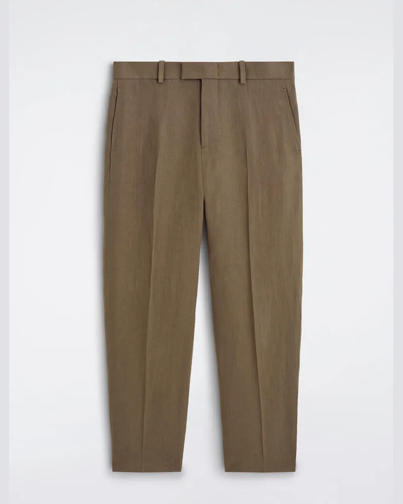COS Schmal Zulaufende Leinenhose Mit Lockerer Passform Beige