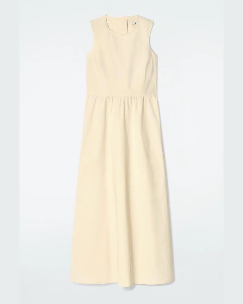 COS Maxikleid Aus Baumwolle Mit Rückenausschnitt Beige