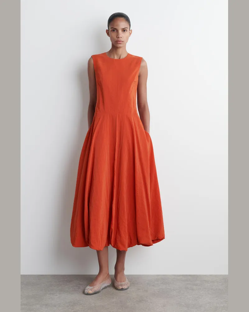 COS Ärmelloses Midikleid Mit Bubble-Saum Orange