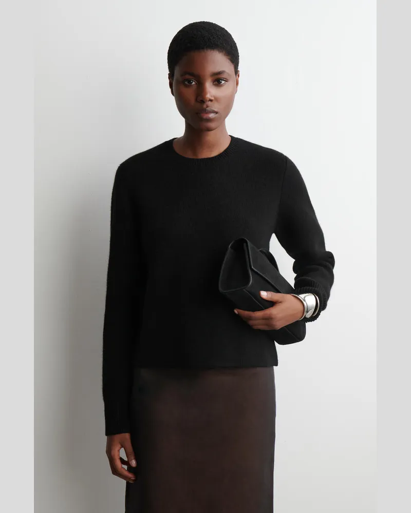 COS Pullover Aus Merinowolle Mit Rundhalsausschnitt Schwarz