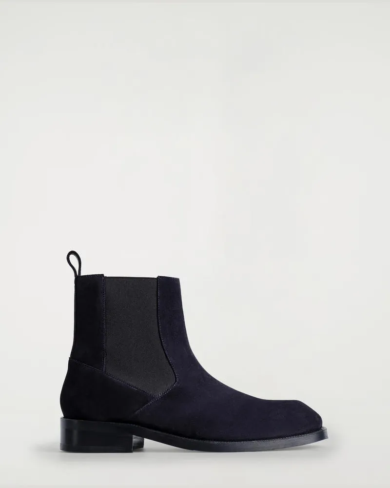 COS Chelsea-Boots Aus Veloursleder Blau