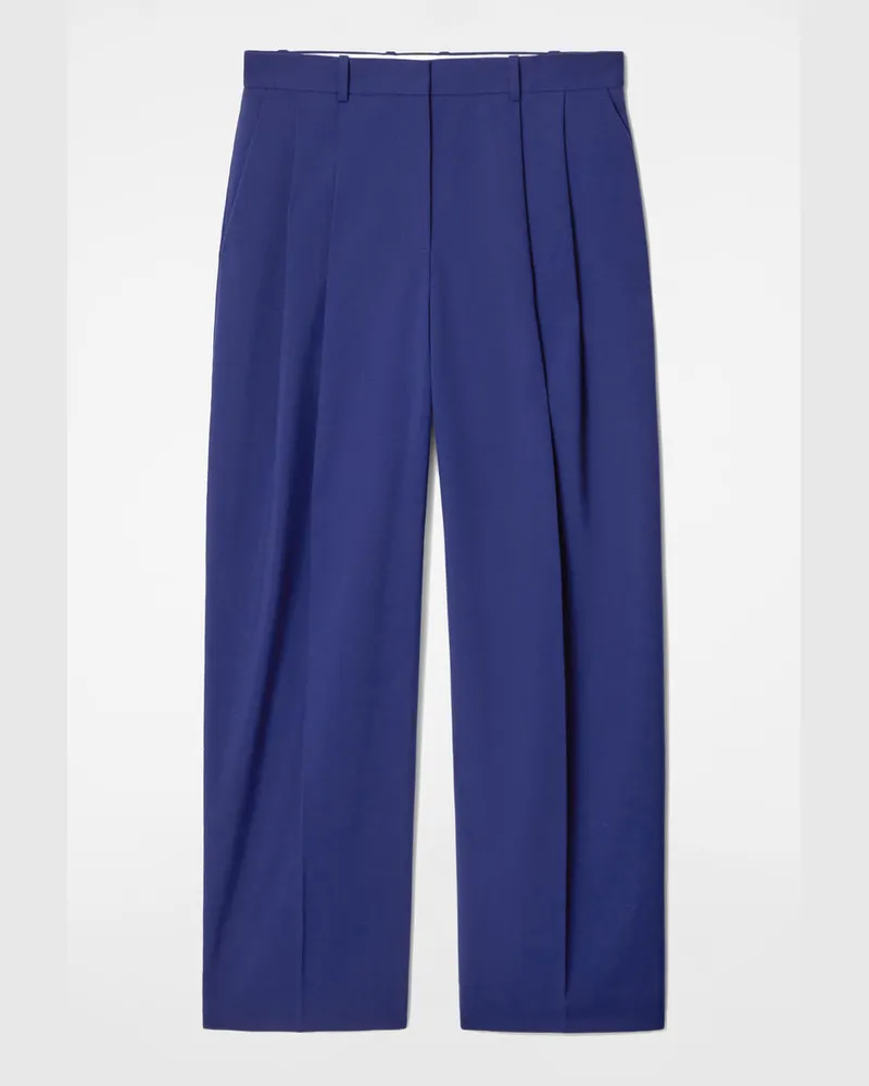 COS Lockere Hose Aus Twill Mit Weitem Bein Blau