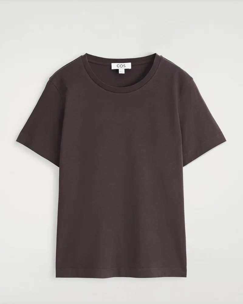 COS T-Shirt Aus Baumwolle Mit Rundhalsausschnitt Braun