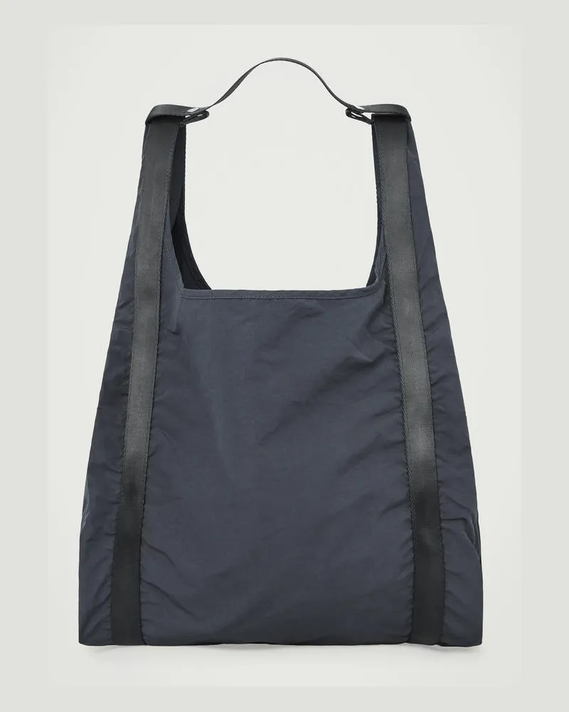 COS Unstrukturierte Tote Bag Aus Nylon Blau