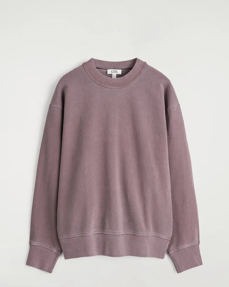 COS Lockeres Sweatshirt Aus Vorgewaschener Baumwolle Rot