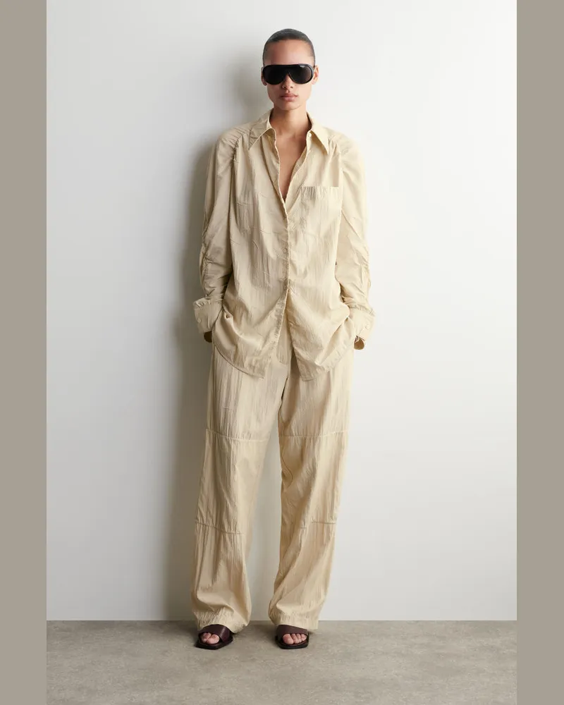 COS Hose Aus Seide In Knitteroptik Mit Geradem Bein Beige