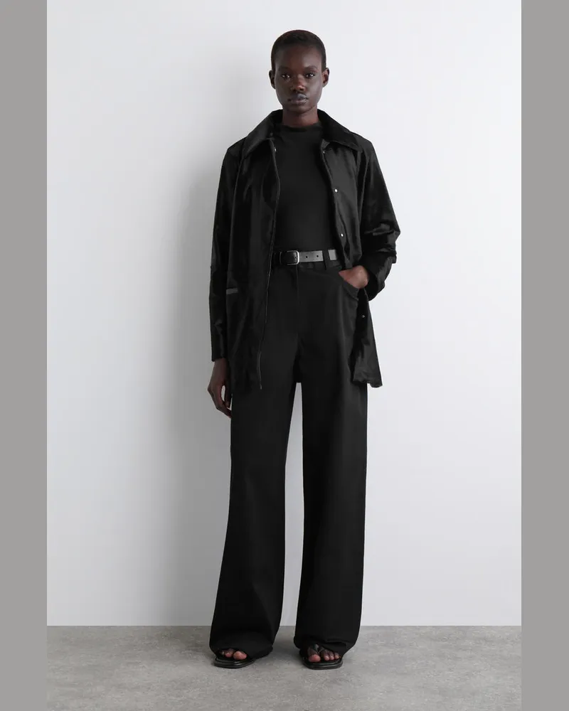 COS Baumwollhose Mit Weitem Bein Schwarz