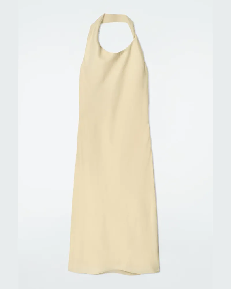 COS Neckholder-Kleid Aus Leinen-Mix Gelb