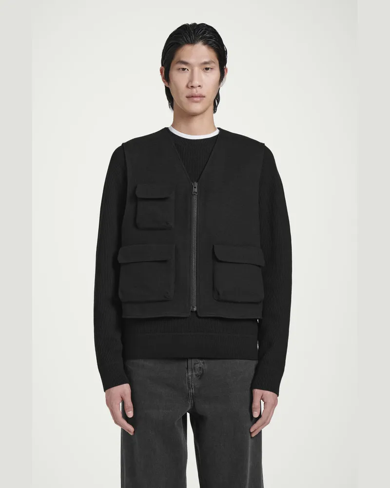 COS Utility-Weste Aus Woll-Mix Schwarz