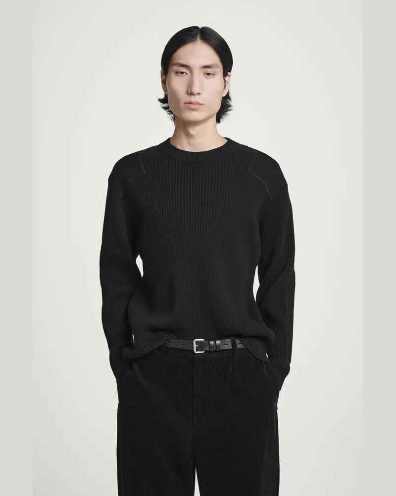 COS Pullover Aus Woll-Mix Mit Aufnähern Schwarz