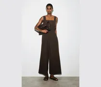 Jumpsuit Aus Seersucker Mit Weitem Bein