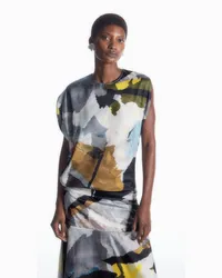 COS Asymmetrische Bluse Mit Print Mehrfarbig