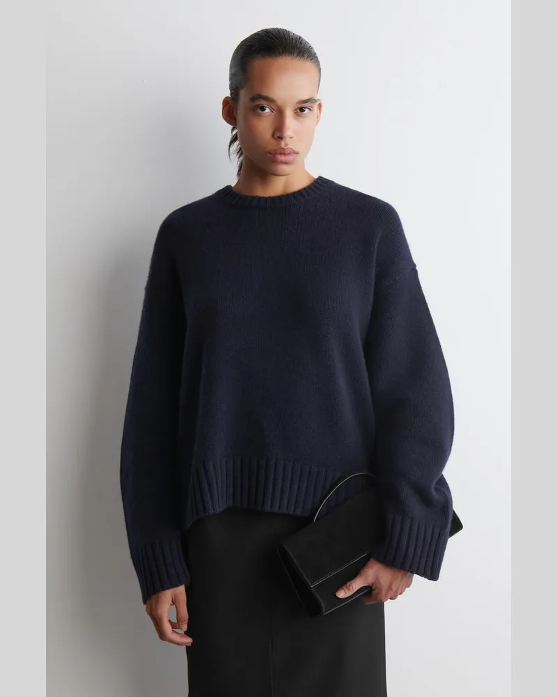 COS Grobstrickpullover Aus Kaschmir Blau