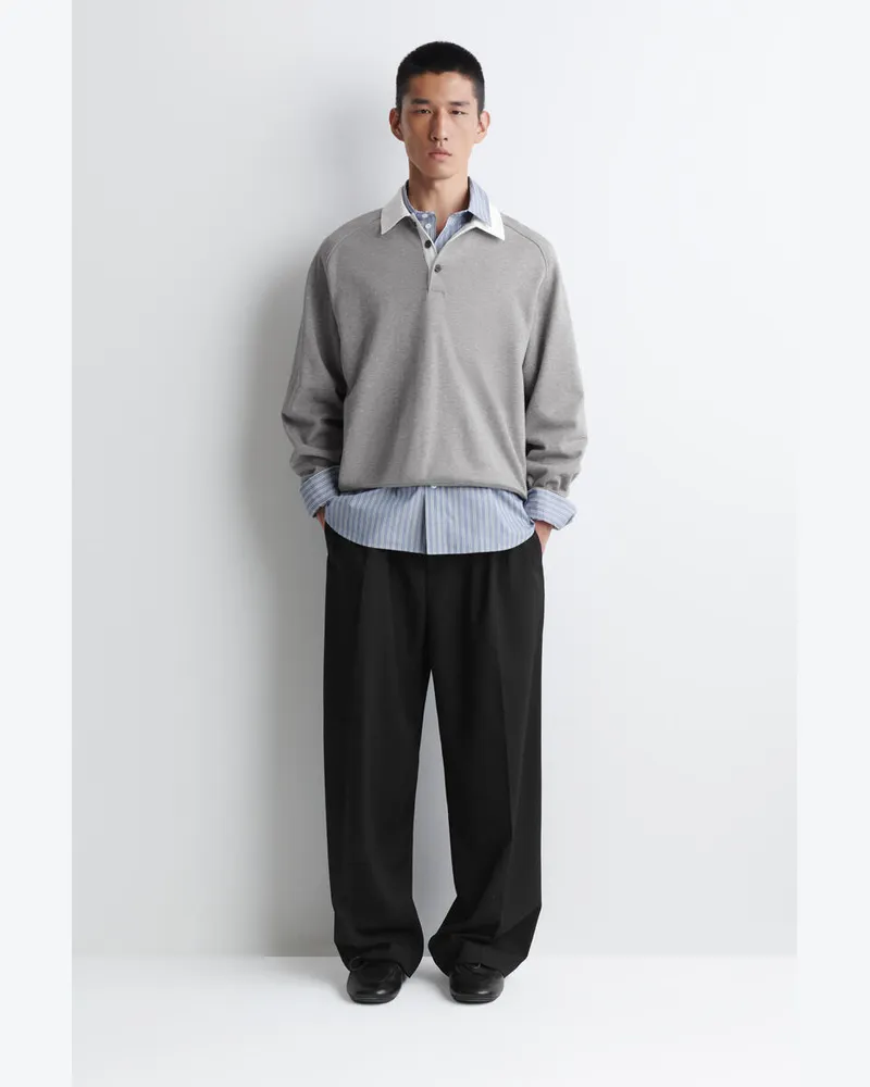 COS Lockere Hose Aus Woll-Mix Mit Weitem Bein Schwarz