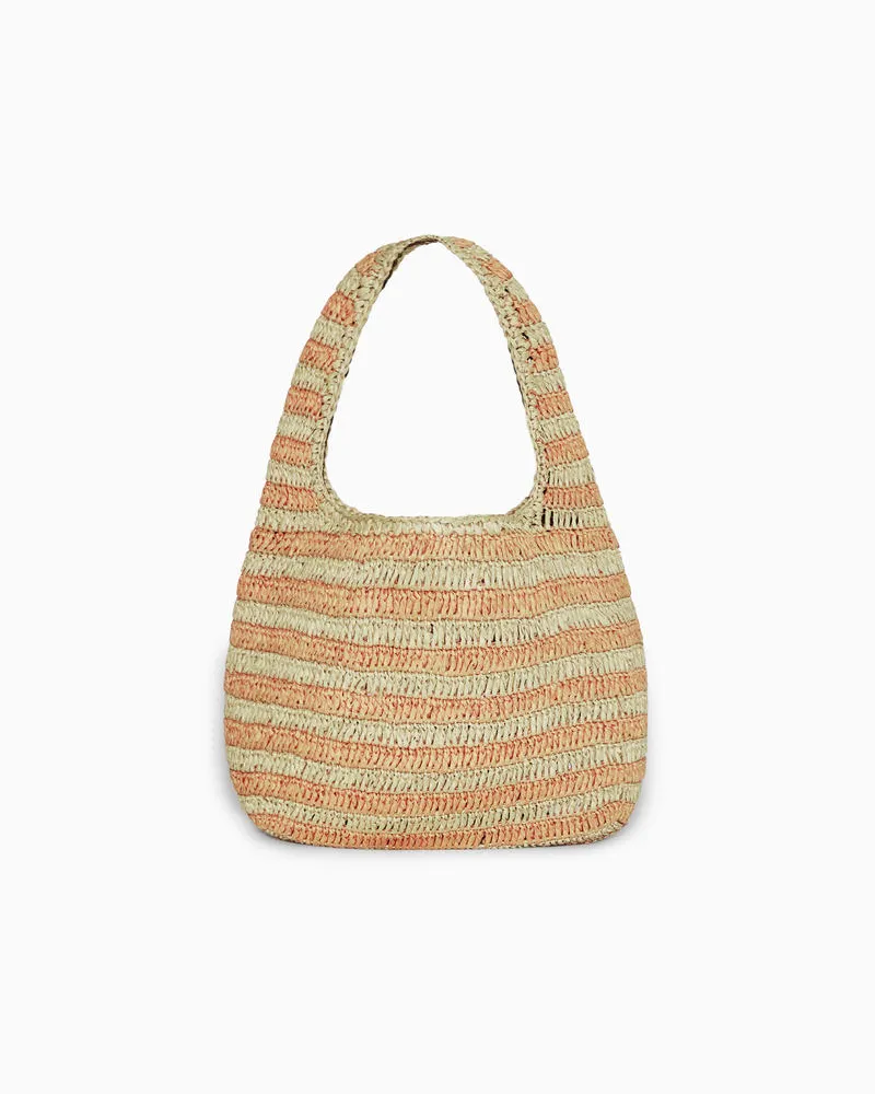 Cos Kleine Schultertasche Aus Bast Beige