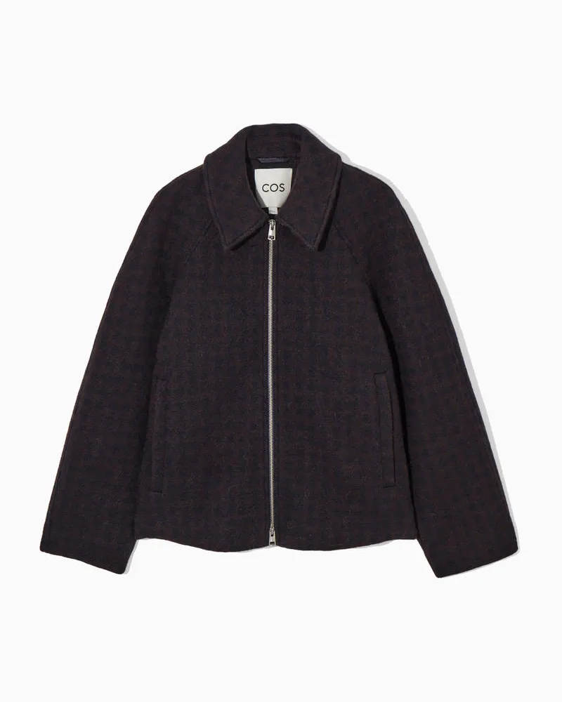 COS Oversized-Jacke Aus Gekochter Wolle Blau