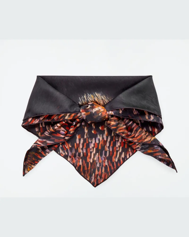 COS Bedruckter Seidenschal Braun