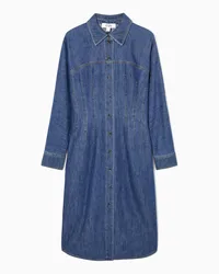 COS Oversized-Hemdblusenkleid Aus Denim Blau