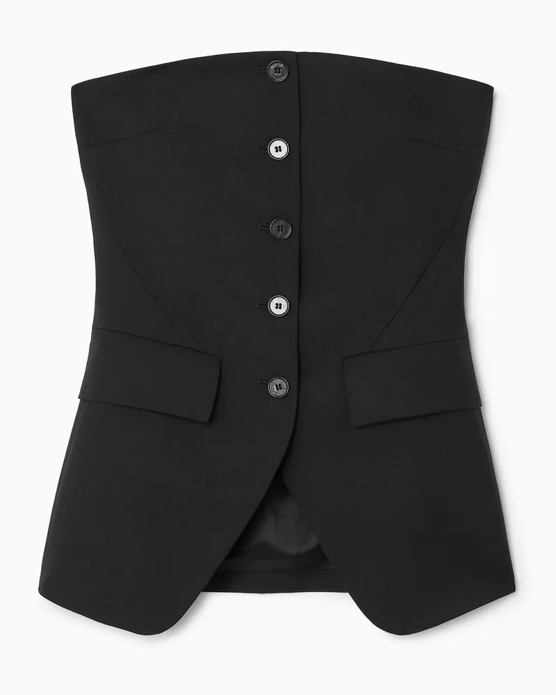 COS Elegantes Bustier Im Westen-Stil Schwarz