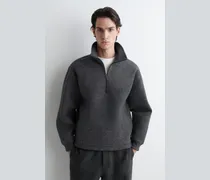 Oversized-Pullover Aus Scuba Mit Hohem Kragen