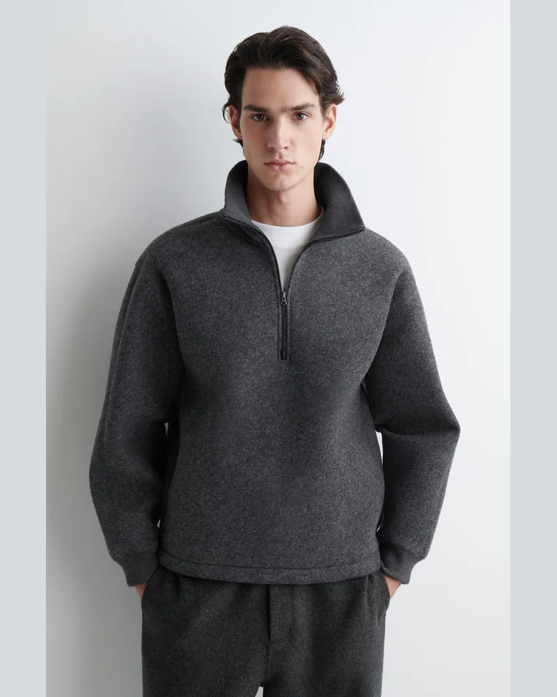 COS Oversized-Pullover Aus Scuba Mit Hohem Kragen Grau