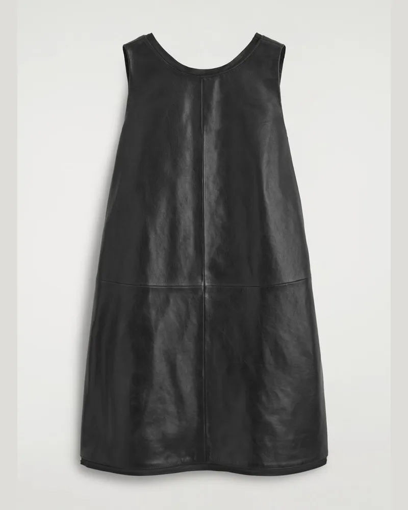 COS Minikleid Aus Leder In A-Linie Schwarz