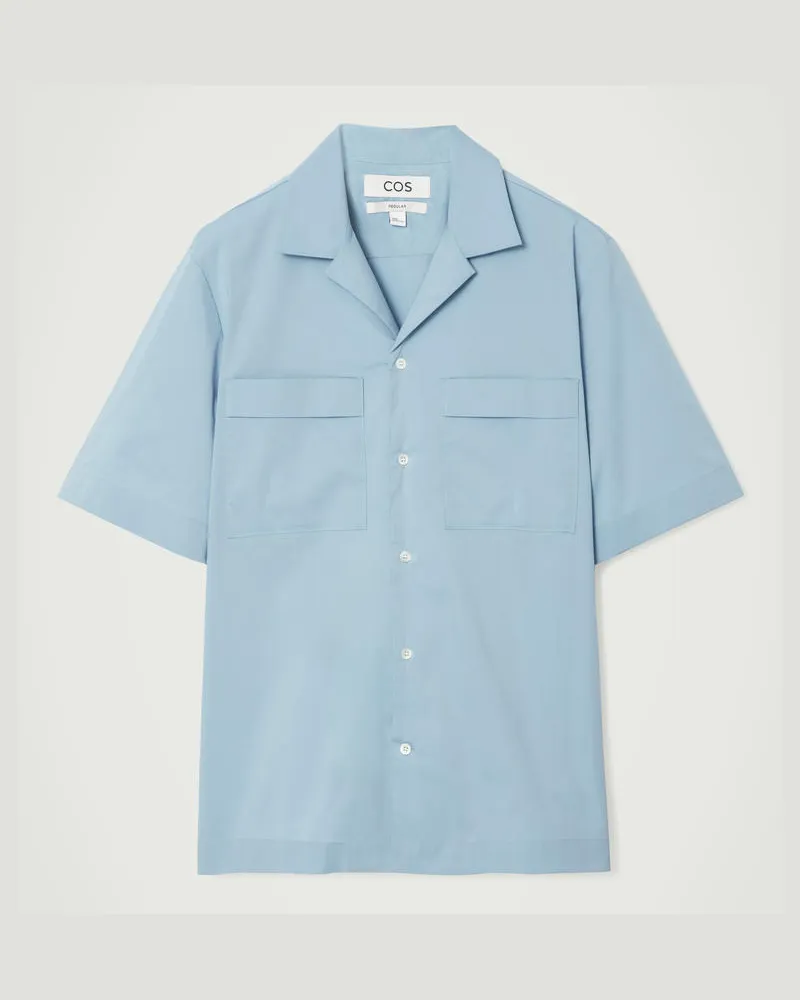 COS Kurzarmhemd Aus Baumwolle Im Utility-Stil Blau