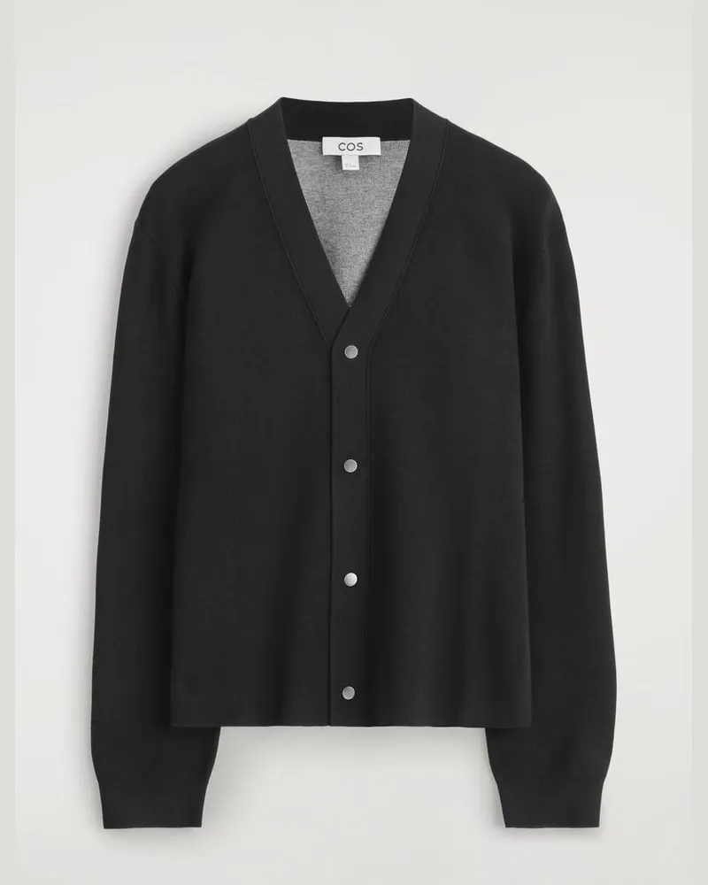 COS Strickjacke Aus Doubleface-Material Schwarz