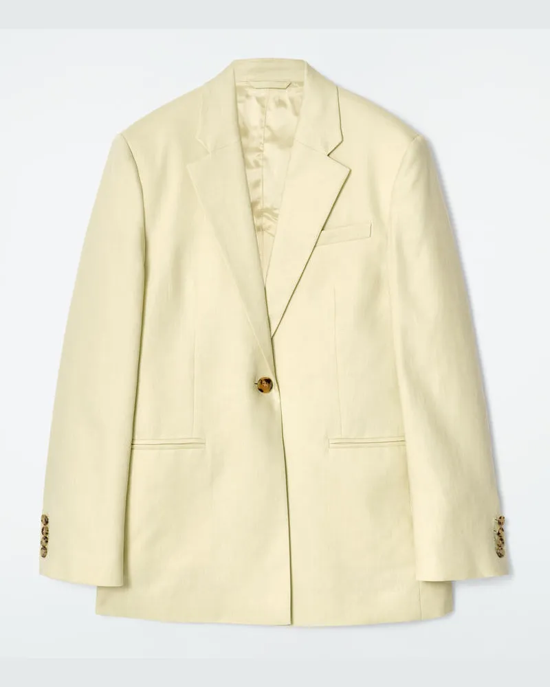 COS Langer Blazer Aus Leinen-Mix Gelb