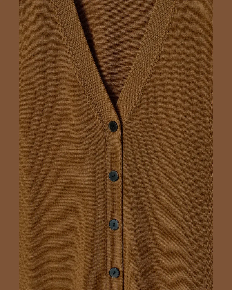 COS Weste Aus Merinowolle Mit V-Ausschnitt Beige