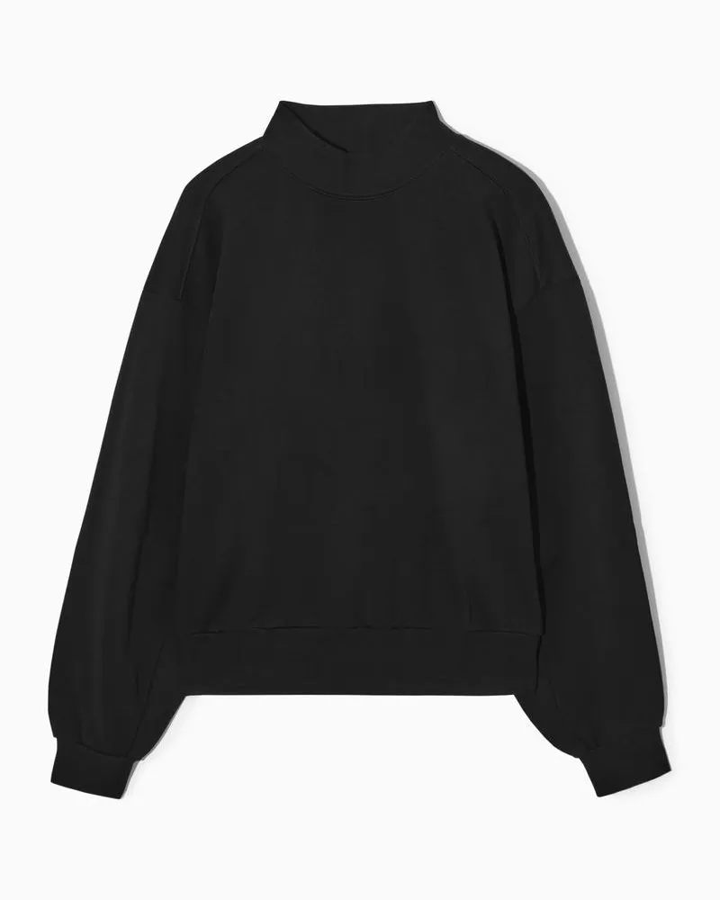COS Sweatshirt Mit Stehkragen Schwarz