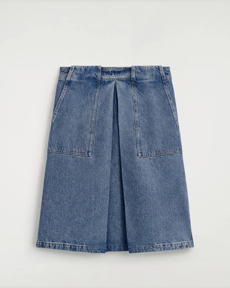 COS Utility-Rock Aus Denim In A-Linie Blau