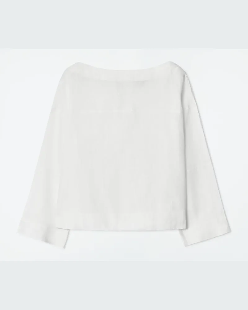 COS Leinenbluse Mit Bindedetail Weiß