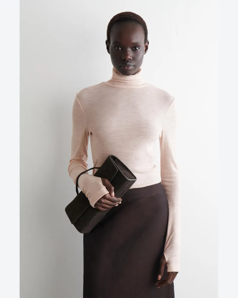 COS Oberteil Aus Merinowolle Mit Hohem Kragen Beige