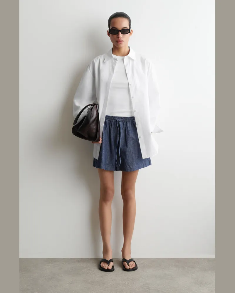 COS Jeansshorts Mit Kordelzugbund Blau