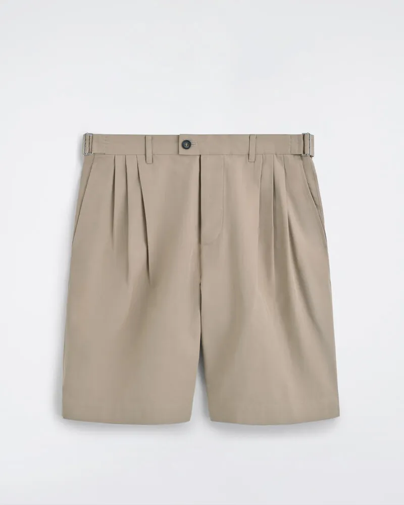 COS Belt-Detail Tailored Cotton Chino Shorts Beige
