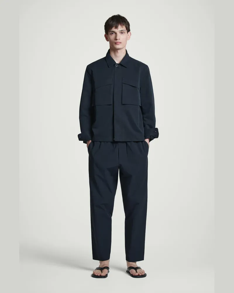 COS Schmal Zulaufende Baumwollhose Blau