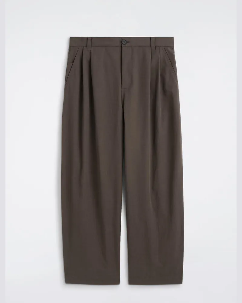 COS Baumwollhose Mit Lockerer Passform Und Barrel-Bein Braun
