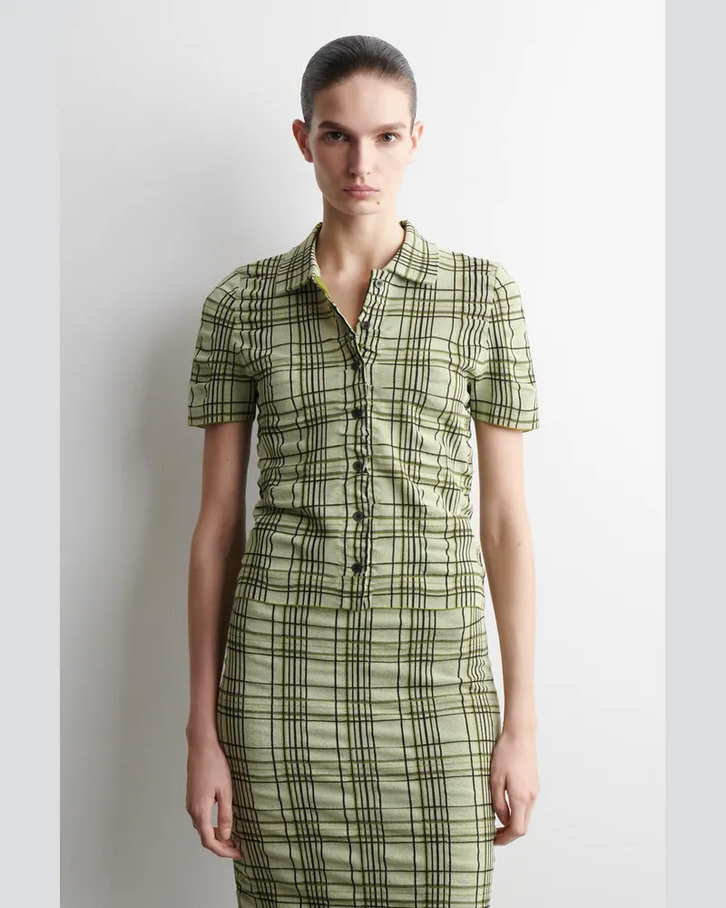 COS Kariertes Hemd Aus Baumwoll-Jacquard Grün